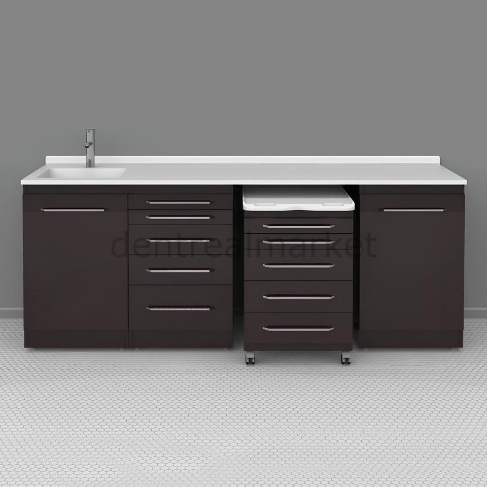 Mobil Kabinli Klinik Tezgah - Corian Tezgah AZ01