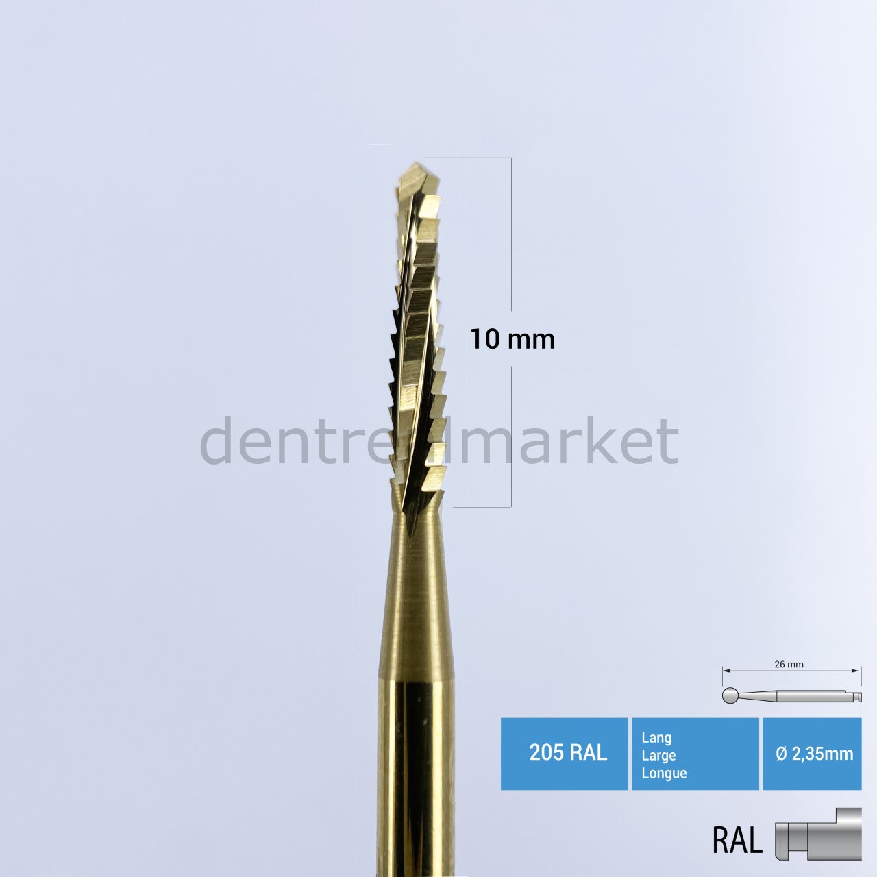 Titanyum Lindemann Cerrahi Frez - 167 RAL - RAXL Anguldurva - RAL