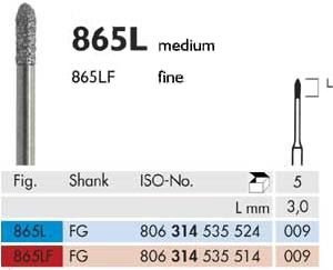 864LF  Sentetik Elmas Frez - 5 Adet