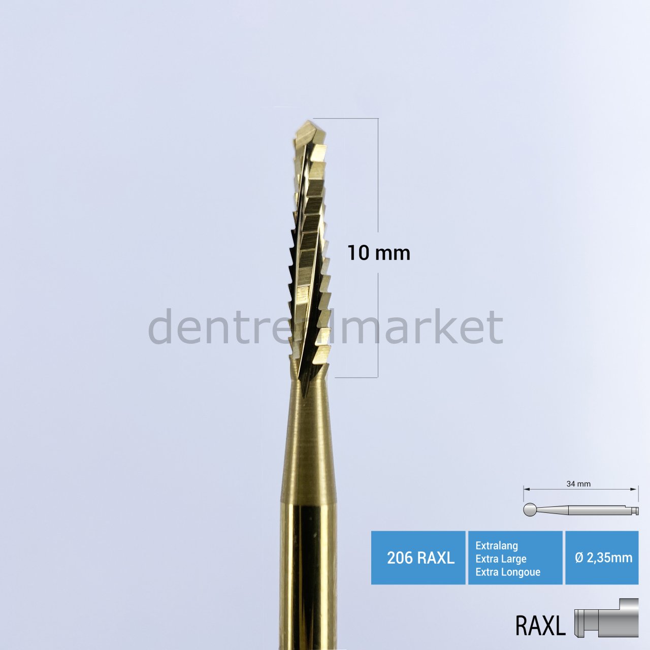 Titanyum Lindemann Cerrahi Frez - 167 RAL - RAXL Anguldurva - RAXL
