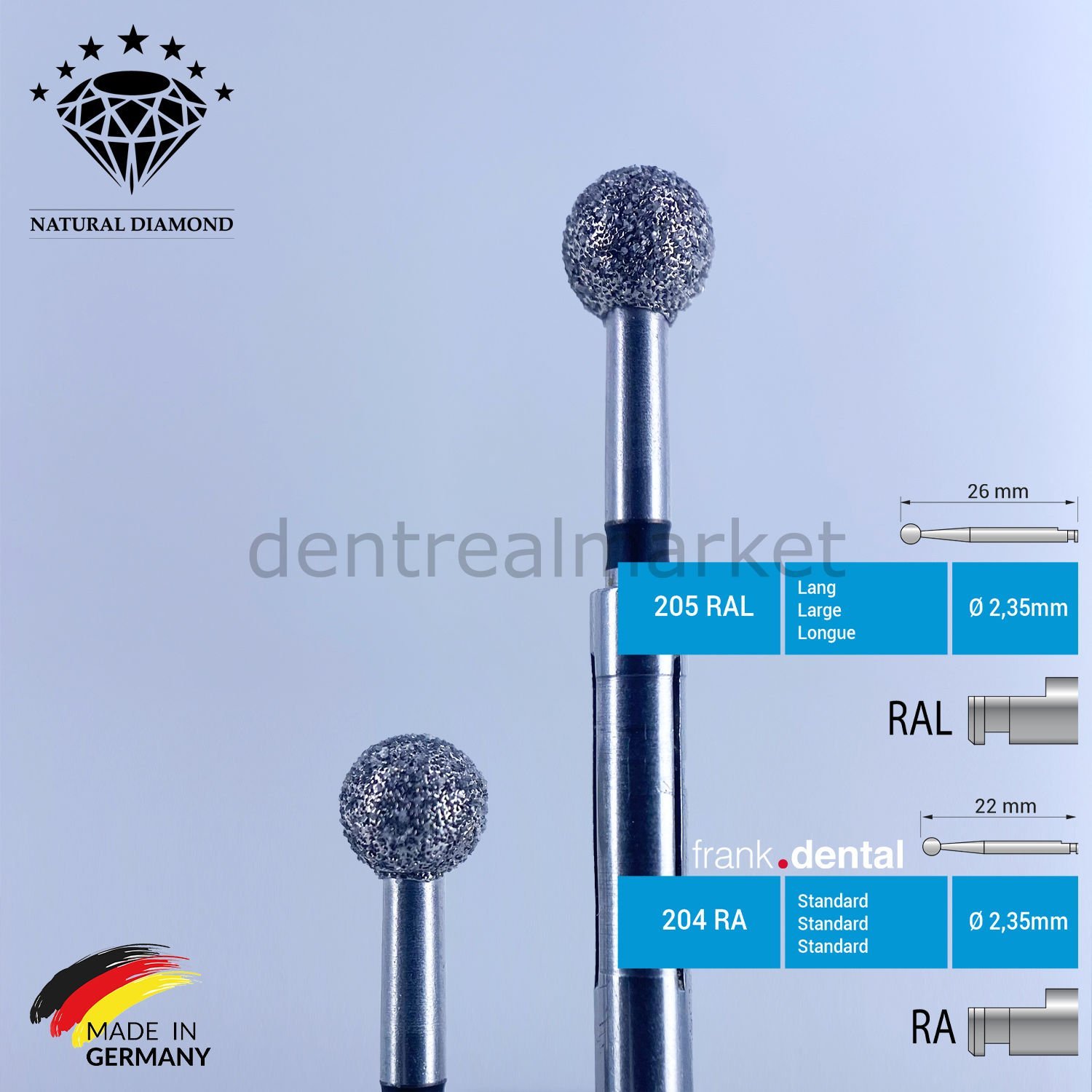Elmas Cerrahi Frez Sinüs İçin - 801 RA - RAL