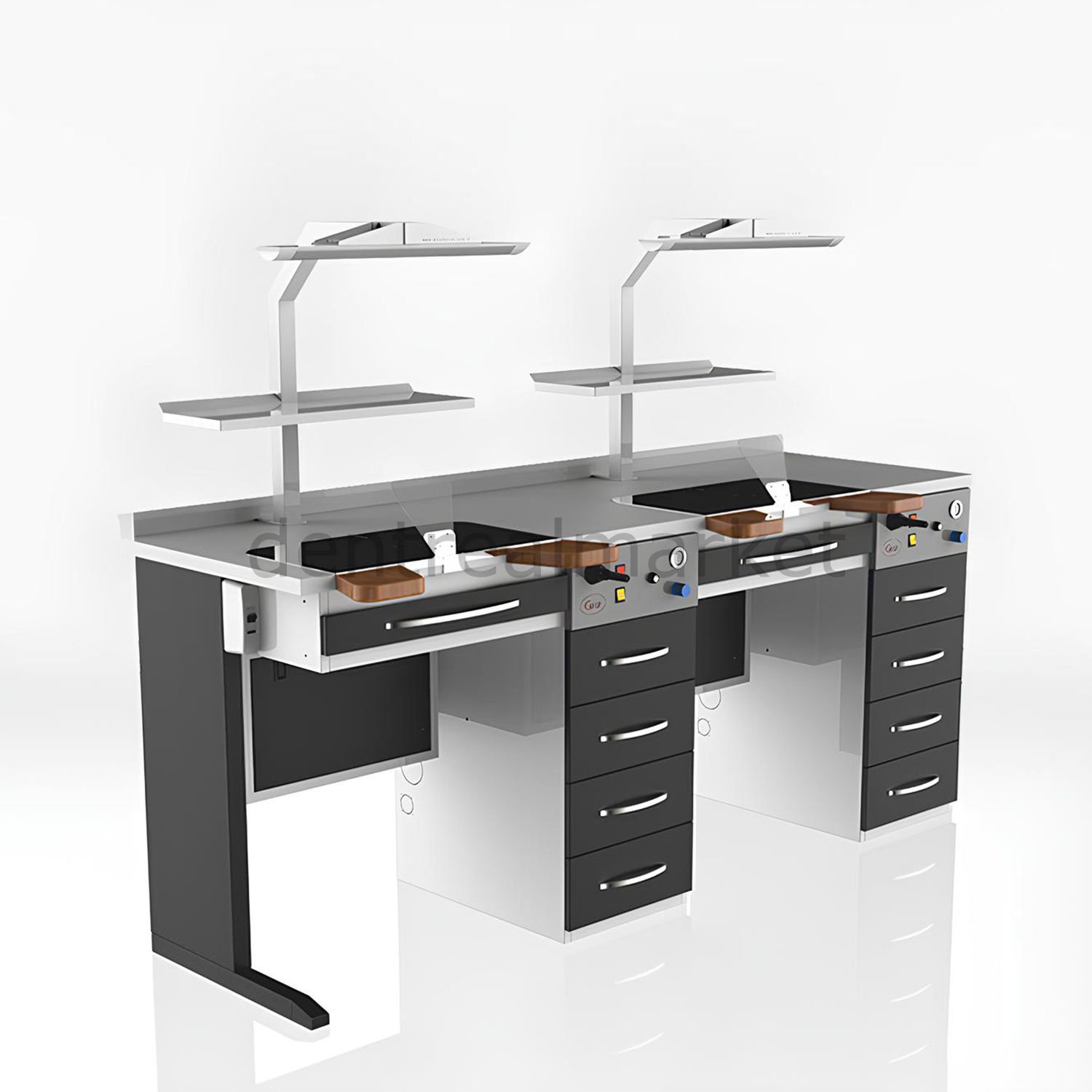 İki Kişilik Teknisyen Masası - Çift Vakum - GPW02