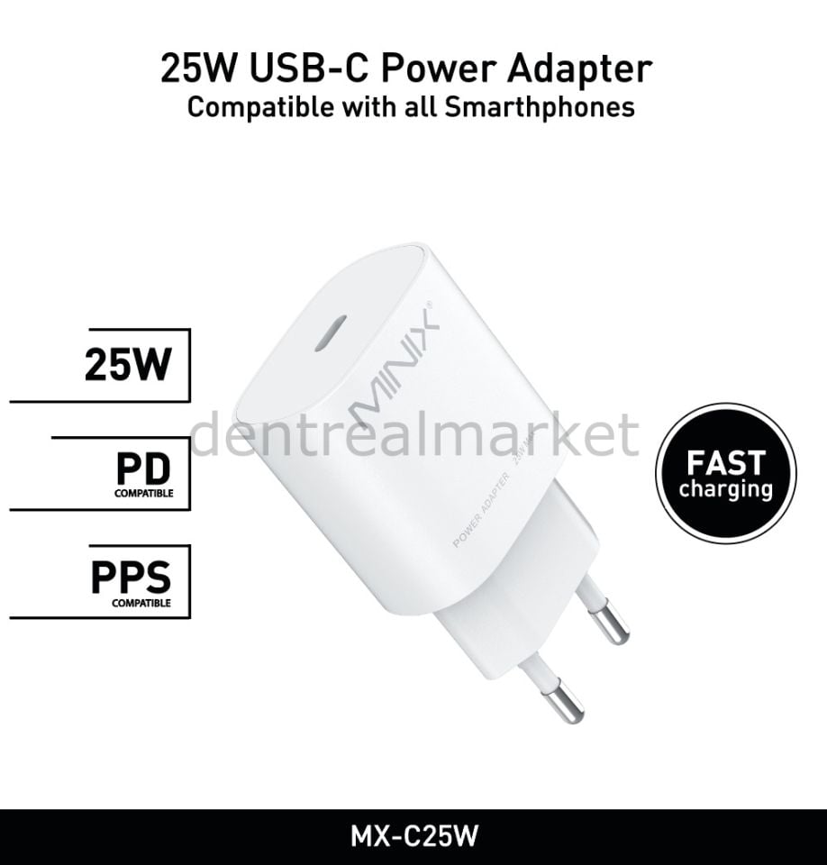 25W USB-C Adaptör Beyaz