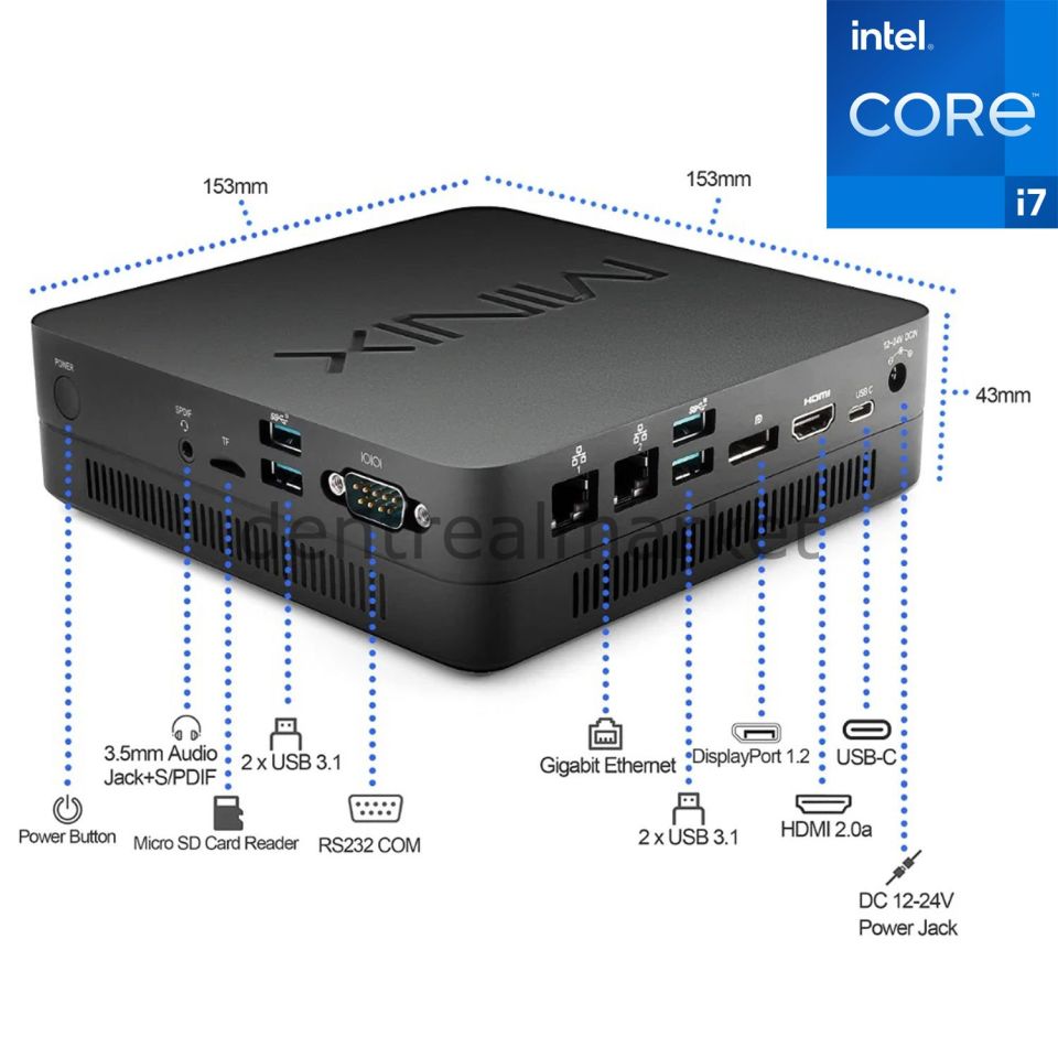 NGC-7 PRO Minix Mini PC Intel i7-10510U 16GB Ram 512GB M2 SSD Win 11 Pro