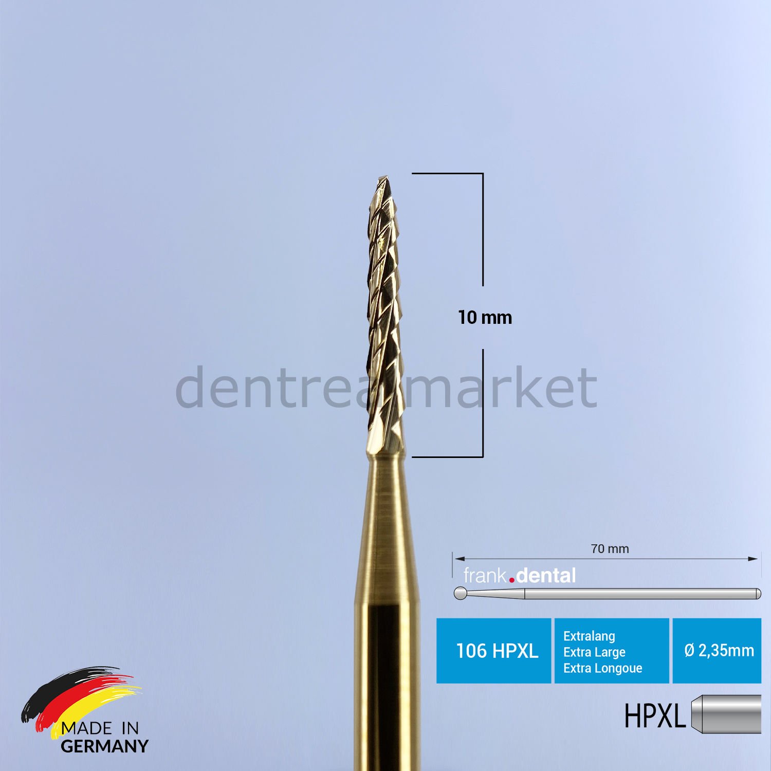 Titanyum KBB için Lindemann Cerrahi Frez 70 mm - 162A HPXL