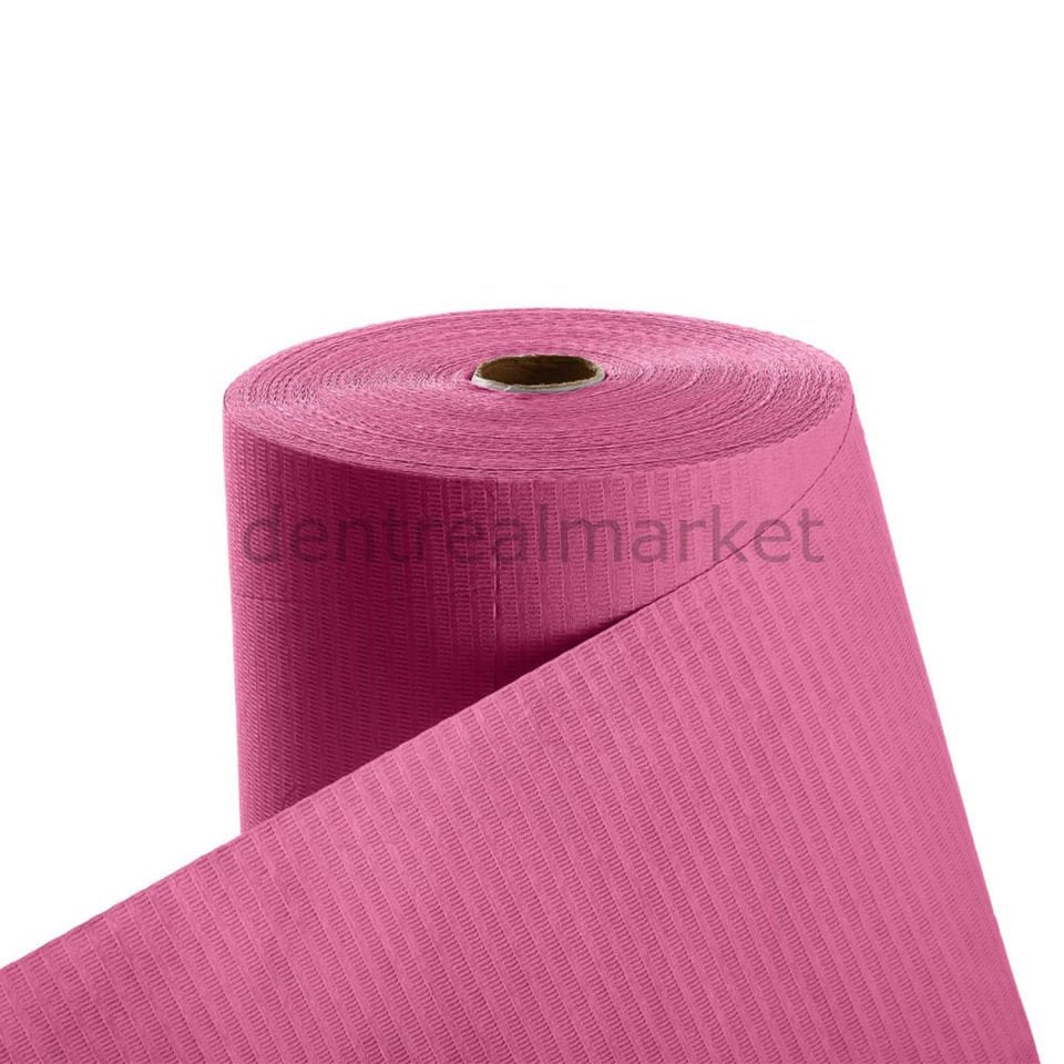 Avrupa Rulo Dişci Hasta Önlüğü ve Tabla Örtüsü Takım - Pink Cyclamen