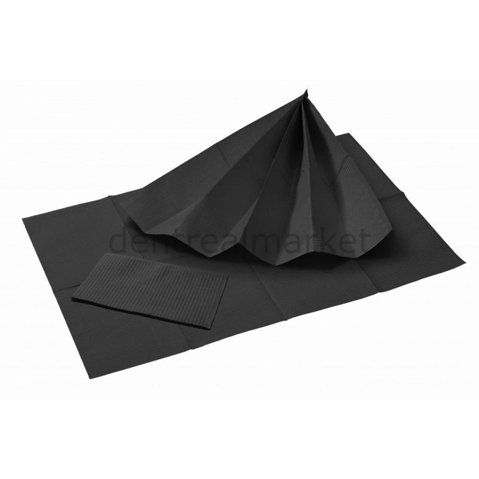 Avrupa Rulo Dişci Hasta Önlüğü ve Tabla Örtüsü Takım - Black