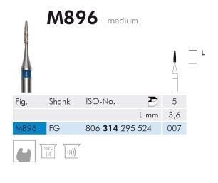 M896 Sentetik Elmas Frez - 5 Adet