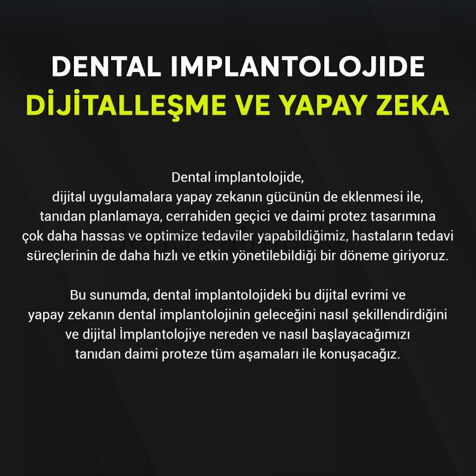 Dental Implantolojide Dijitalleşme ve Yapay Zeka - Dr. Emre Çimen
