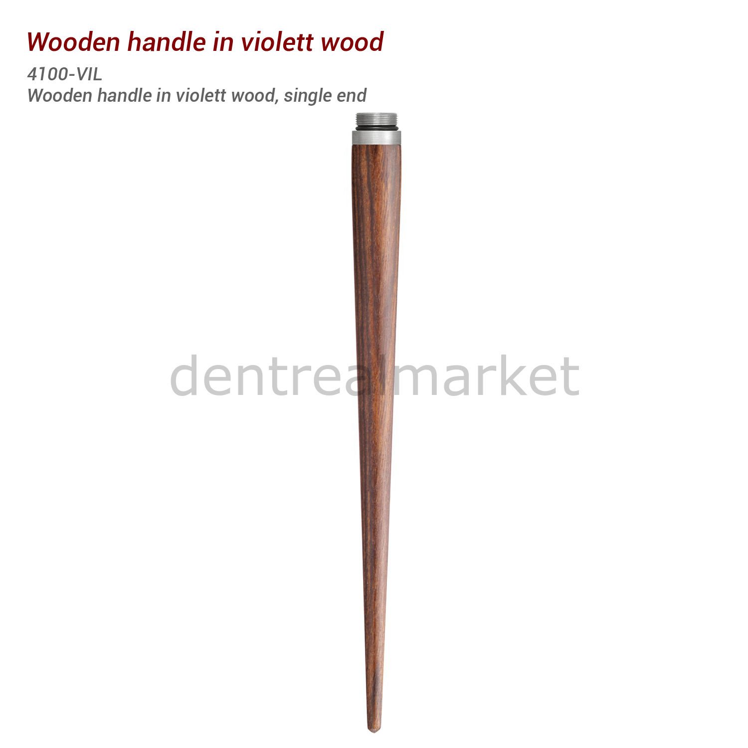 Violett Wood Handle - Ahşap Tek Uçlu Fırça Sapı - Uzun