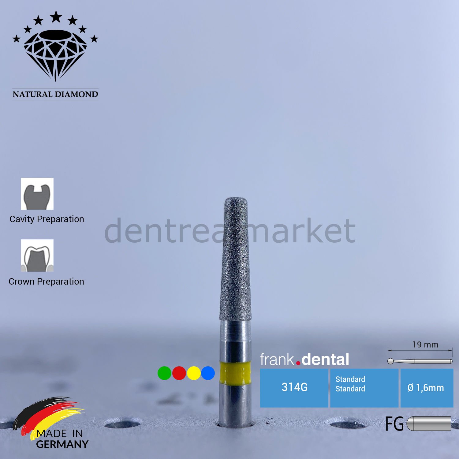Doğal Elmas Frez - Aeratör - 846KR - Konik - 5 Adet