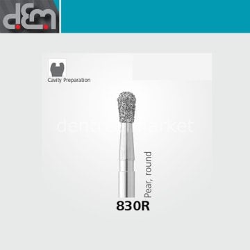 DX Sentetik Elmas Frez - 830R - Armut Uç - 10 Adet