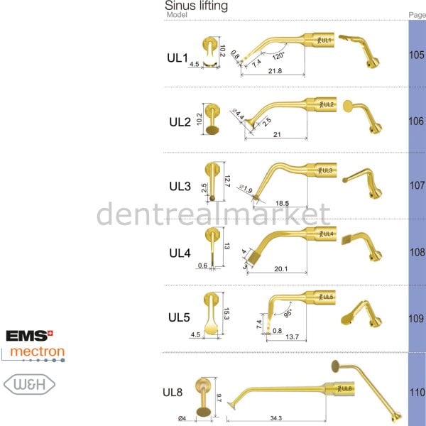 Ultrasurgery Sinus Lifting Uçları - Woodpecker, Mectron, Ems Uyumlu