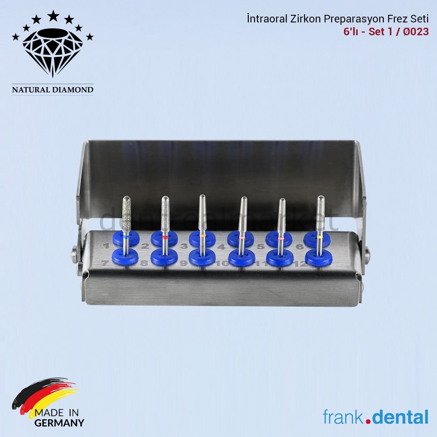 İntraoral Zirkon Preparasyon Frez Seti 6'lı - ZR1356
